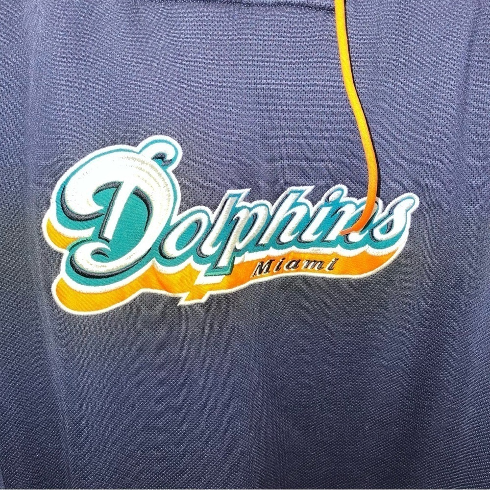 Reebok Miami Dolphins Navy & Orange NFL Vintage Hoodie Adult Size 2XL - Picture 2 of 6